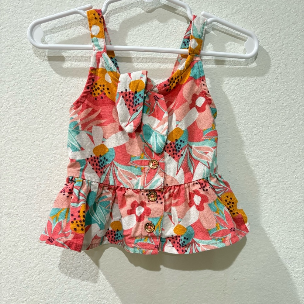 Vince Camuto Toddler Girls Floral Peplum Top - Size 2T
